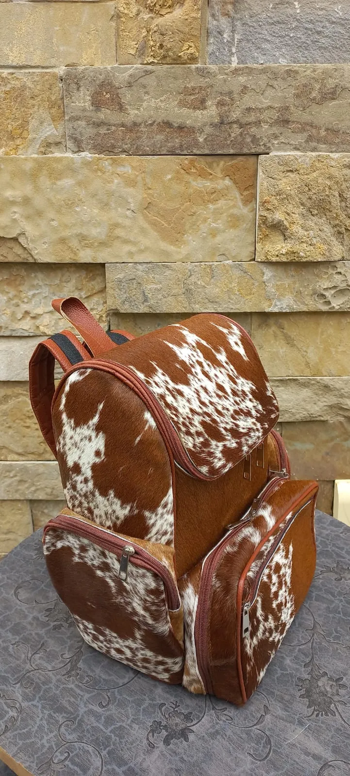 Cowhide Diaper Bag Backpack Customize Laptop Backpack