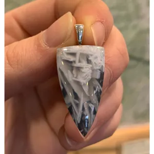 Crystal Creek Gems Pendant: Gila White Agate on OH Flint