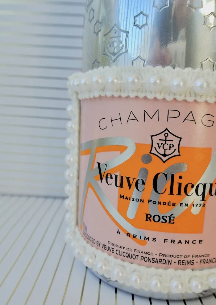 Custom 2022 Pearls on Pearls Custom Veuve Clicquot Champagne Bottle