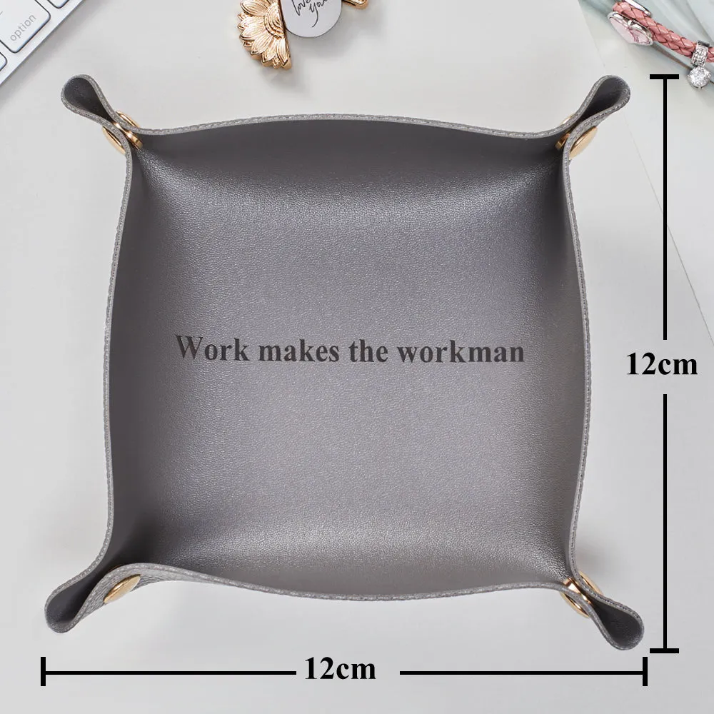 Custom Engraved Jewelry Tray Simple Unique Design PU Leather Engraved Text Unique Gift