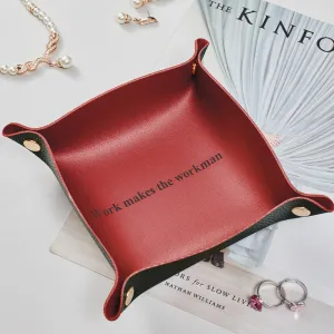 Custom Engraved Jewelry Tray Simple Unique Design PU Leather Engraved Text Unique Gift