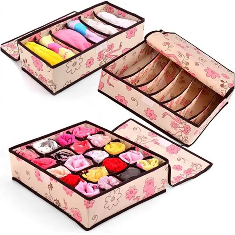 Cute design Home storage supply Underwear Organizer Closet Drawer Storage Box For Socks Ties Bra Lingerie Organiser