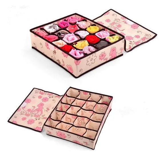 Cute design Home storage supply Underwear Organizer Closet Drawer Storage Box For Socks Ties Bra Lingerie Organiser