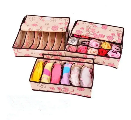 Cute design Home storage supply Underwear Organizer Closet Drawer Storage Box For Socks Ties Bra Lingerie Organiser