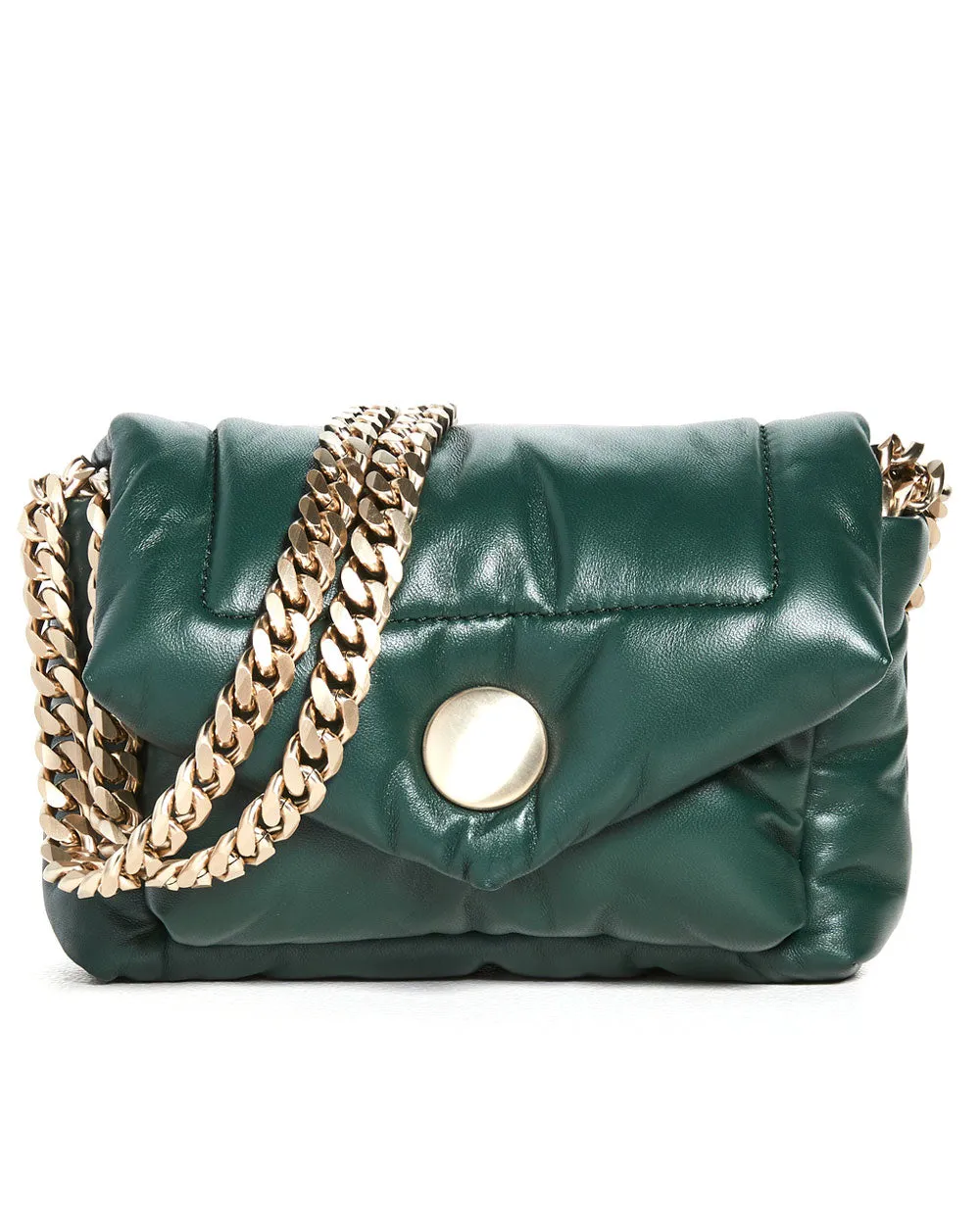 Dark Green Puffy Chain Tobo Bag