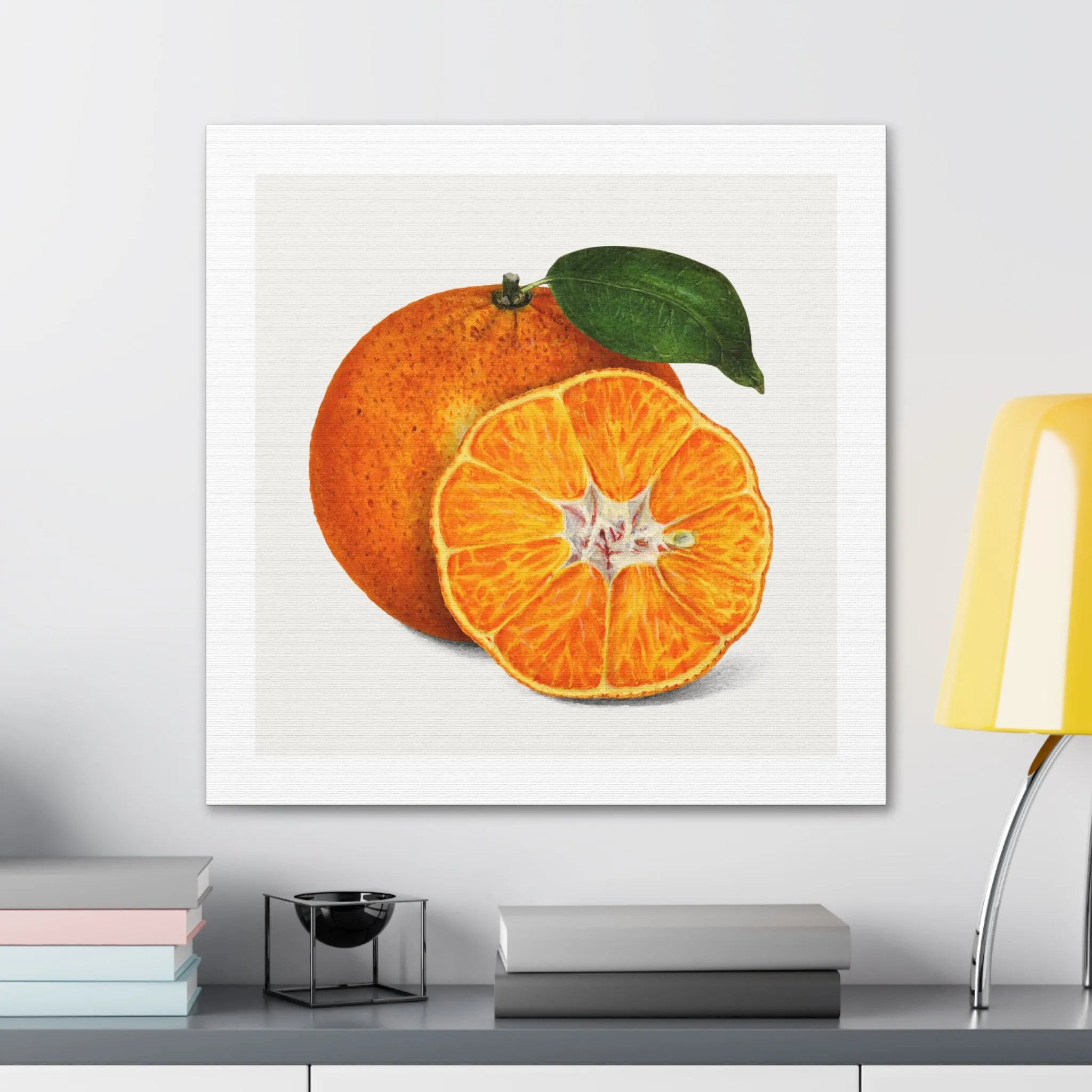 Delicious Orange Tangerine Illustration, Artist Unknown, Art Print on Canvas