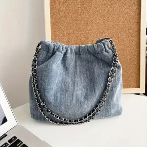 DENIM CHAIN BAG