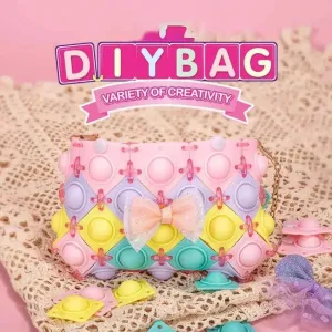 DIY Pop It Bag, DIY Bubble Bag, 36 Pieces Silicone Colourful Bubbles