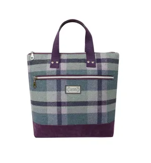 Earth Squared - Lois Backpack - Stockbridge Tweed - Burgandy/Green - 27x31x18cms