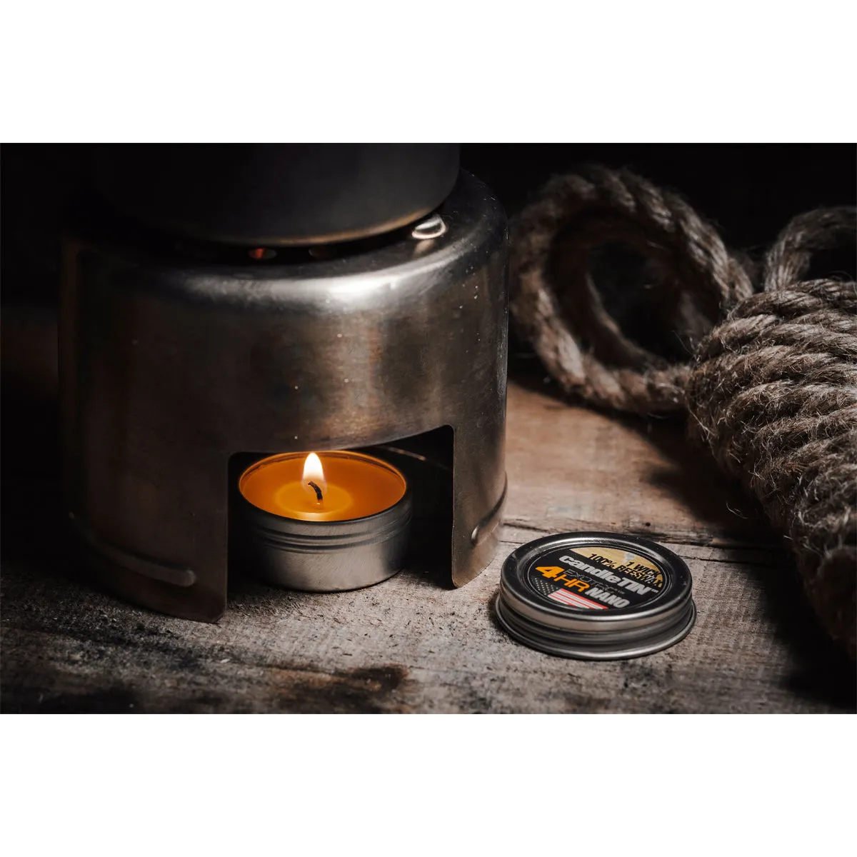 Exotac CandleTIN Nano 1-Wick Emergency Candle 3-Pack - Silver