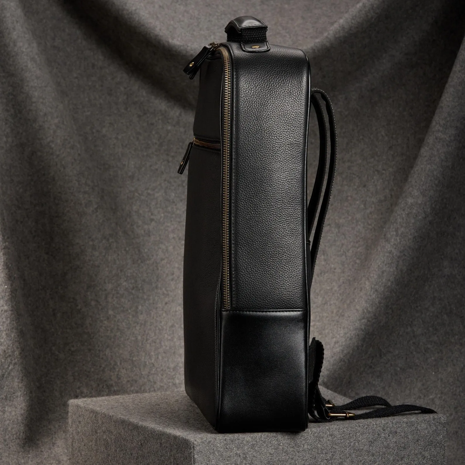 Exotic Real Black Leather Backpack