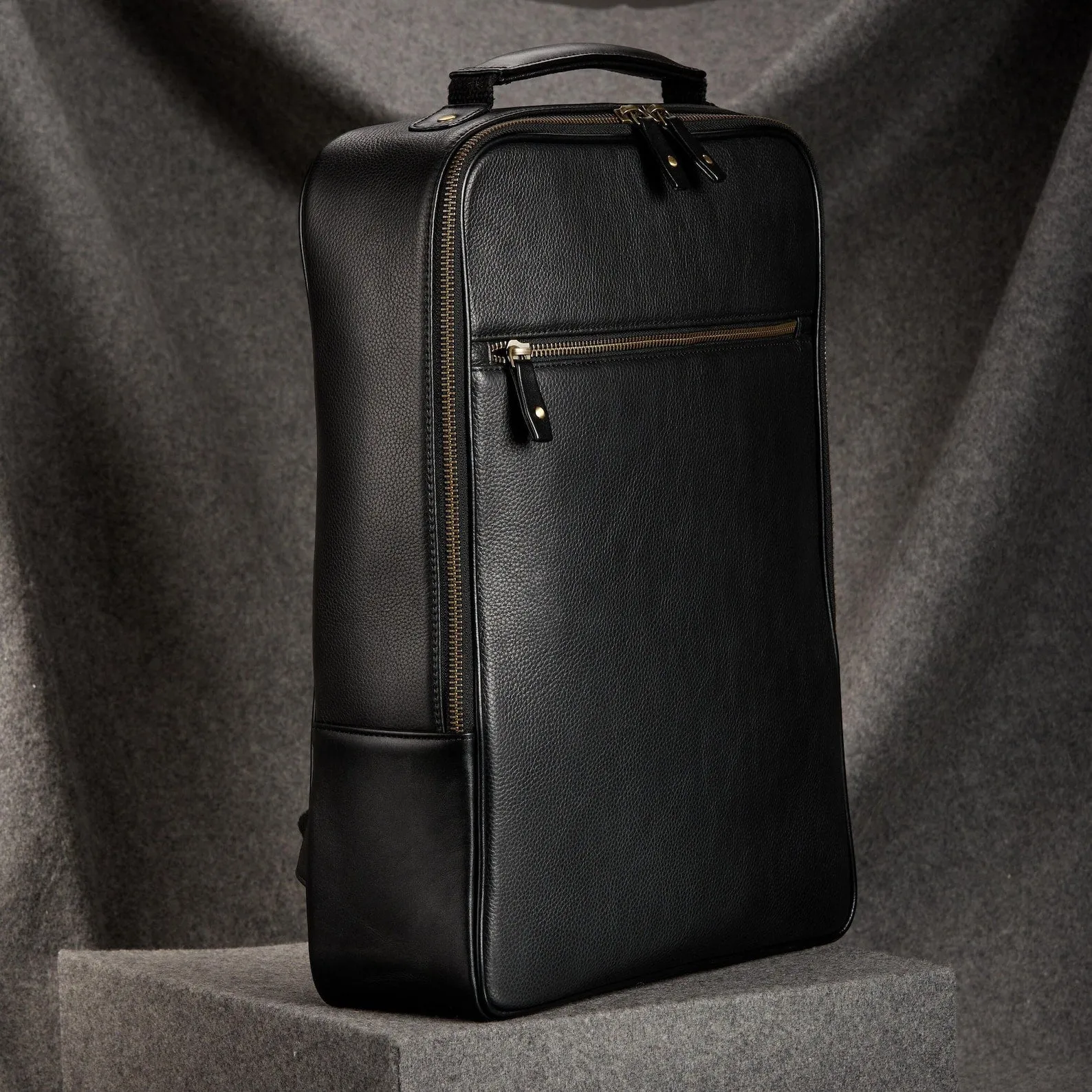 Exotic Real Black Leather Backpack