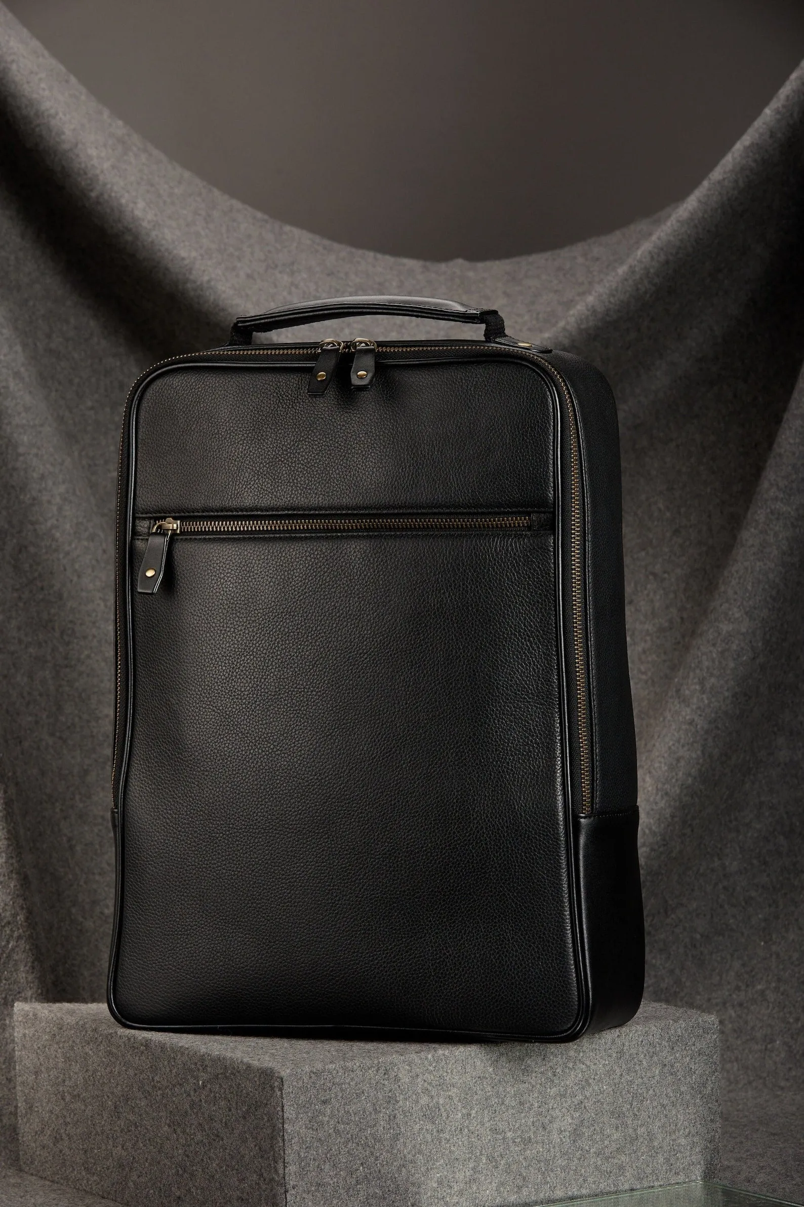 Exotic Real Black Leather Backpack