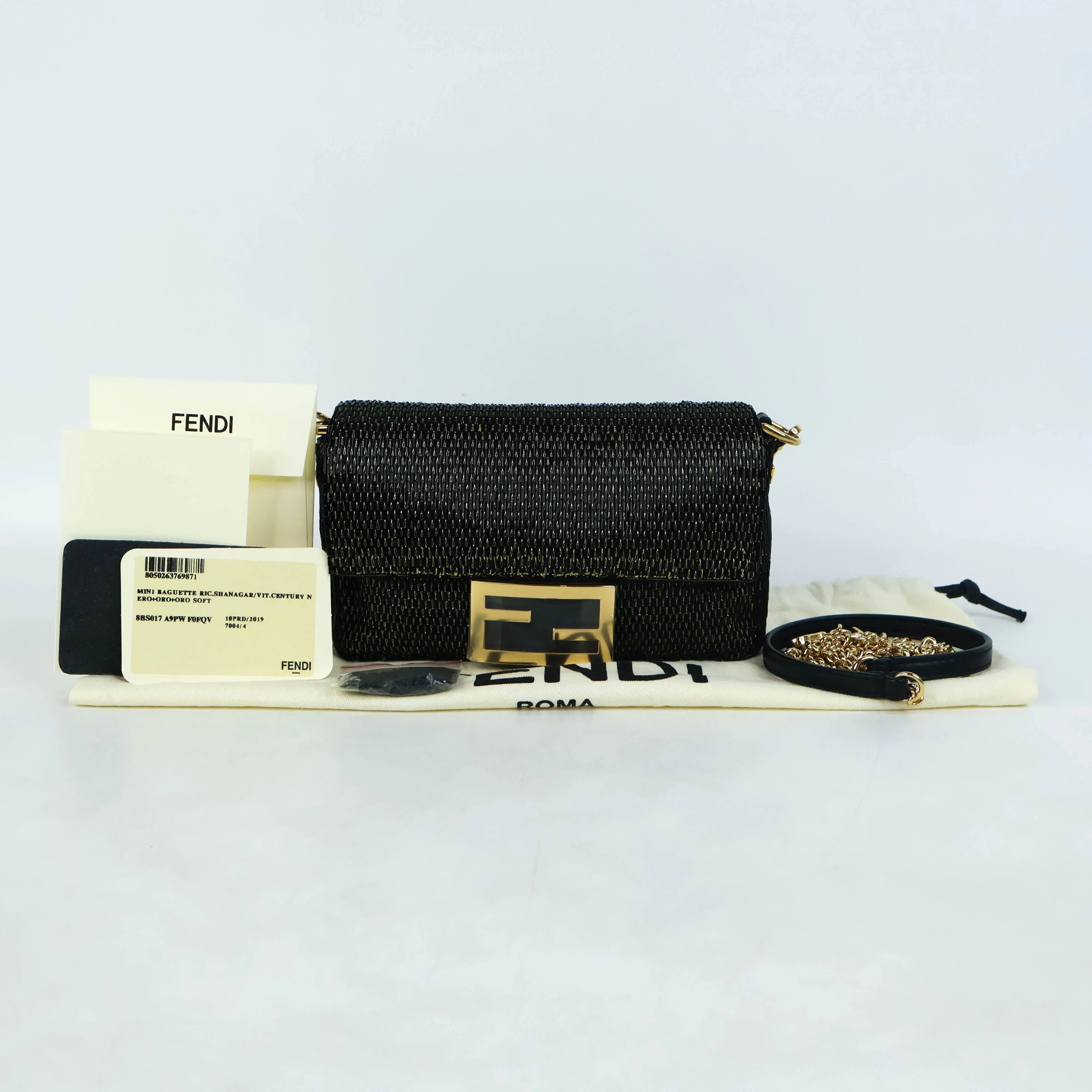 Fendi Baguette Mini Black Gold