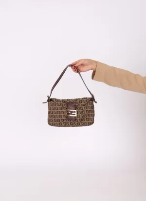 Fendi Zucchino Canvas Mama Baguette GHW