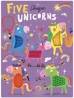 Five Unique Unicorns Board Book