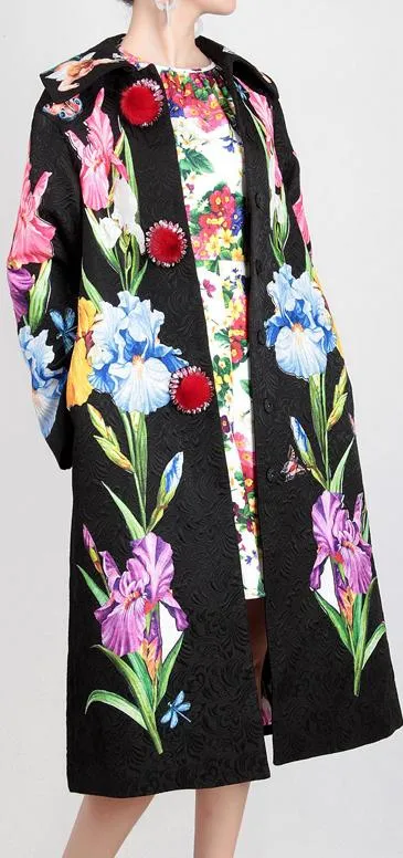 Floral Jacquard Coat