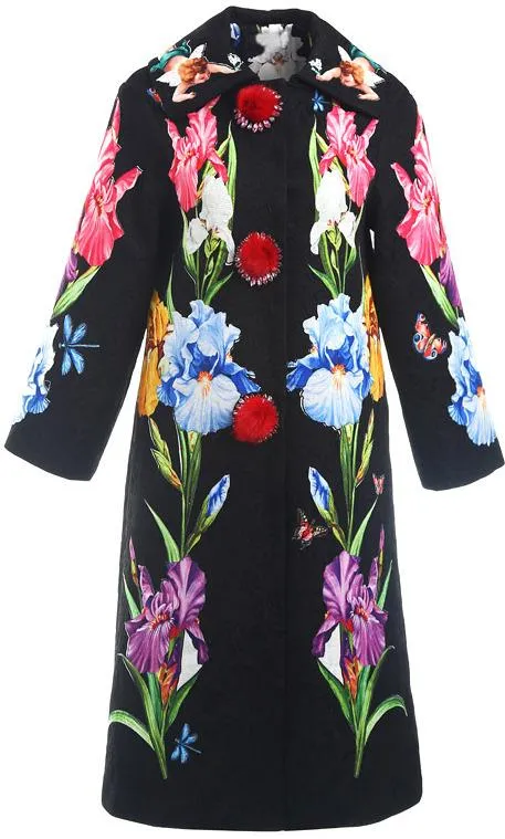 Floral Jacquard Coat