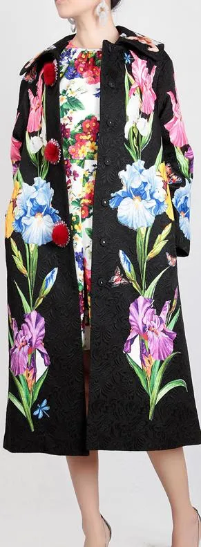 Floral Jacquard Coat