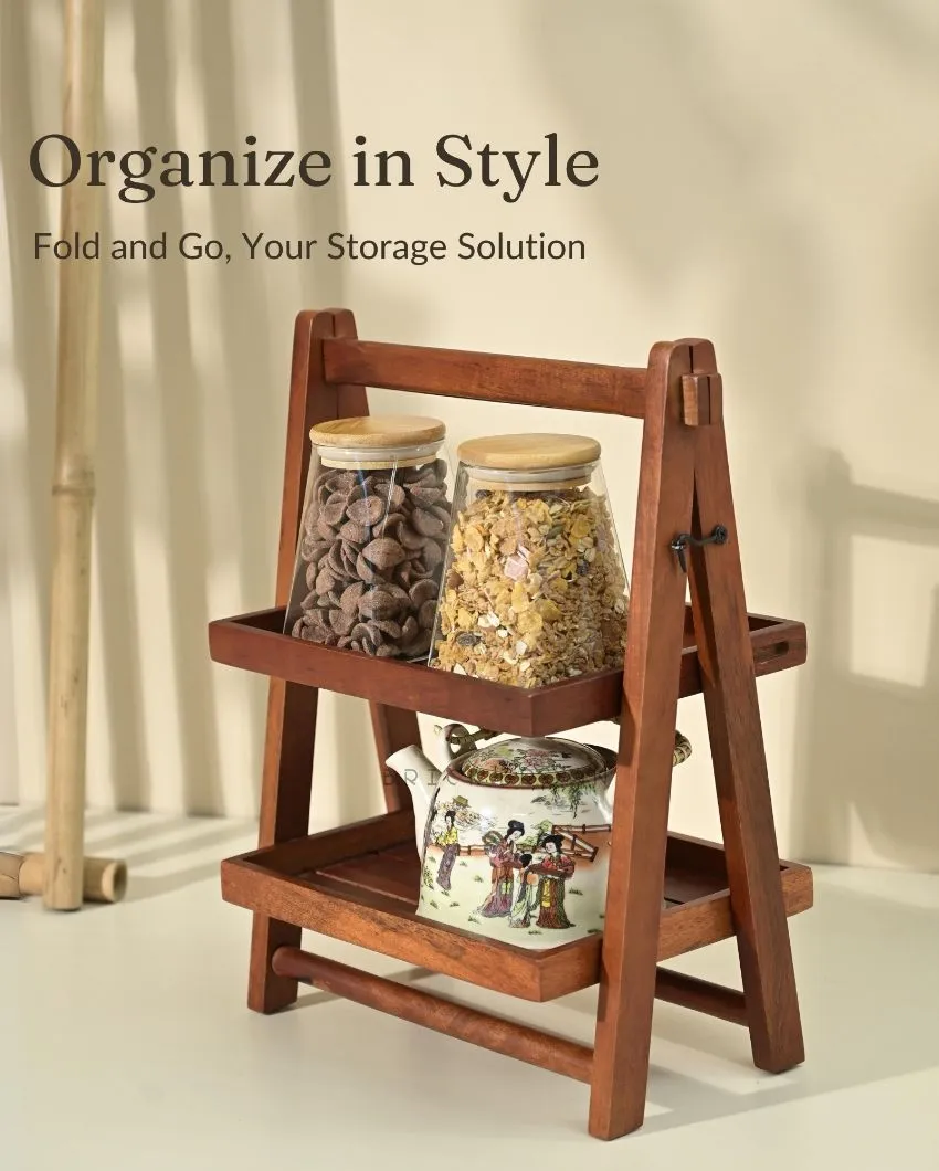 Foldable Wooden Kitchen Muti-Purpose Organizer | 12 x 8 x 16 inches