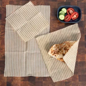 FOODSVILLE Reusable 100% Organic Hemp Waxed Food Wraps (Beeswaxed Plastic-free, No Synthetics) (100% Biodegradable)