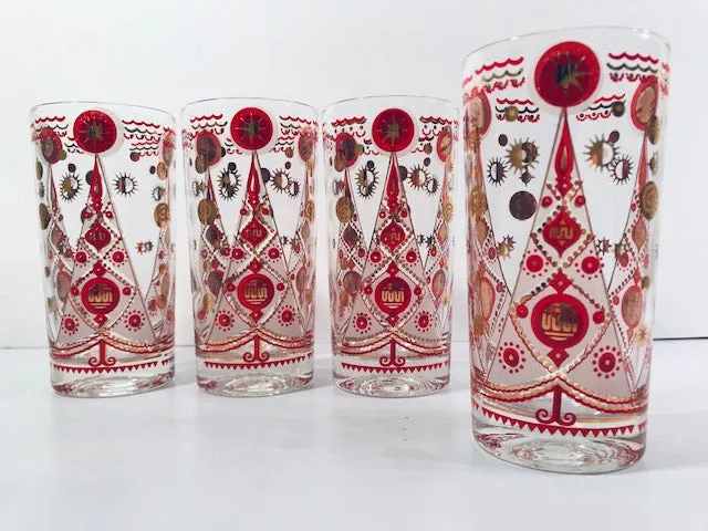 Fred Press Signed Atomic Christmas Tree Glasses (Set of 4)