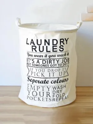 Fun text Laundry organizer basket hamper bin