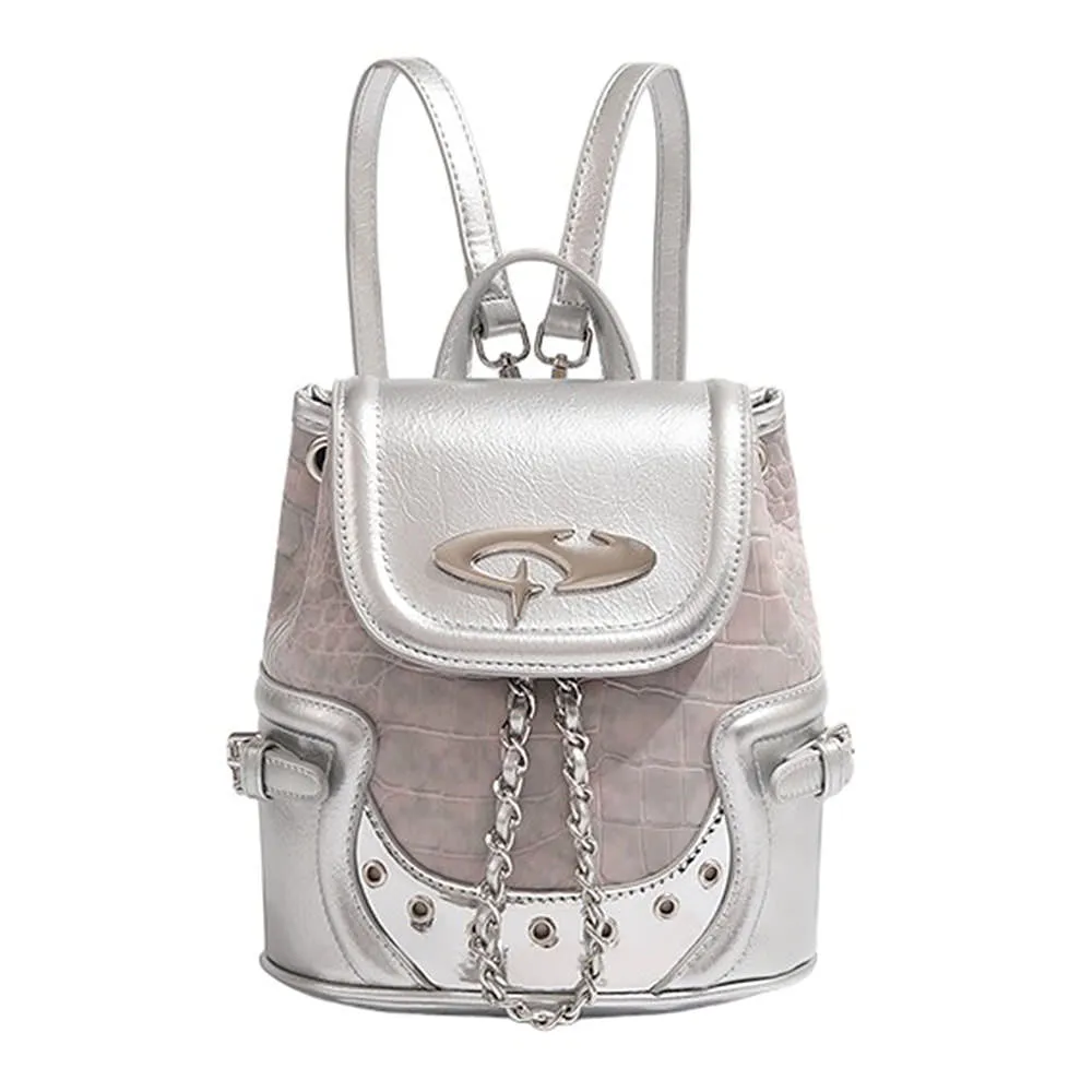 Future World Mini Backpack in Silver