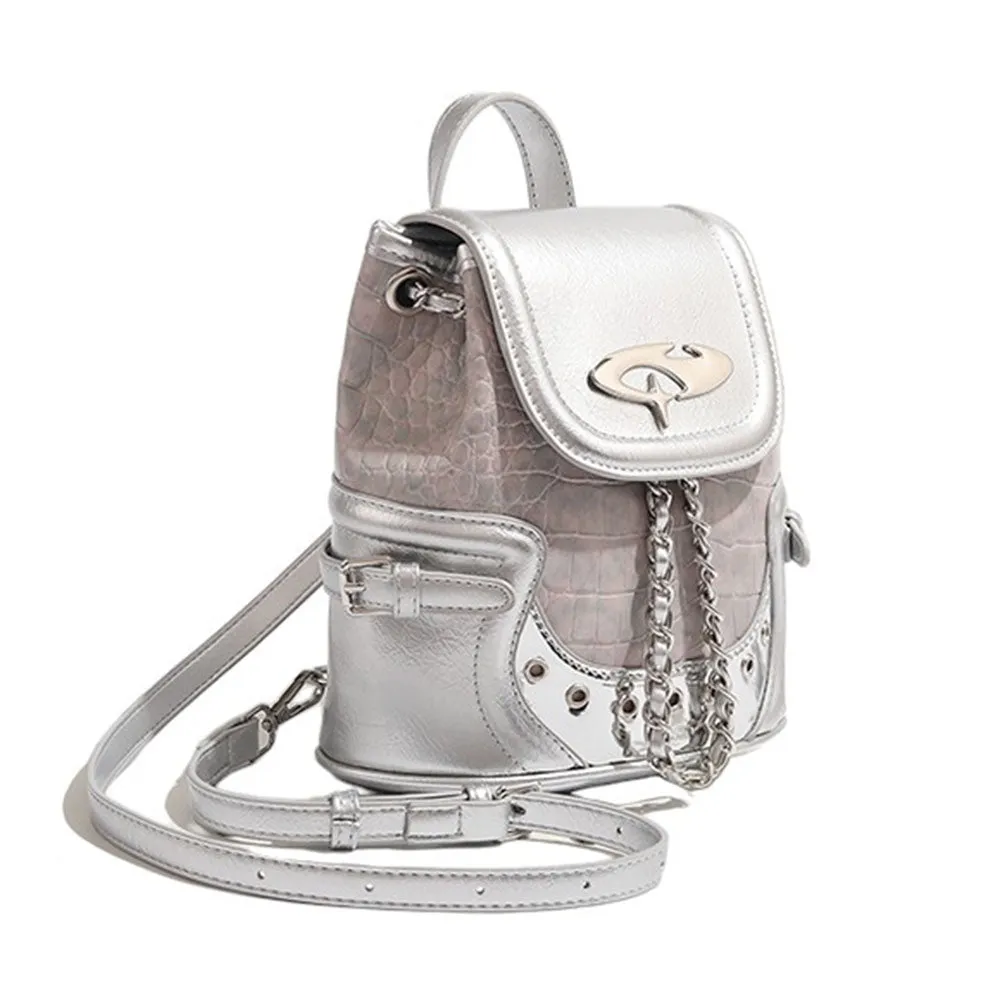 Future World Mini Backpack in Silver