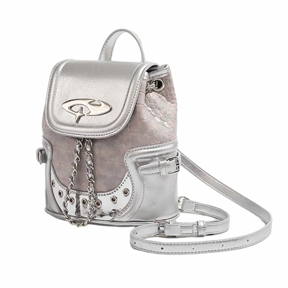 Future World Mini Backpack in Silver