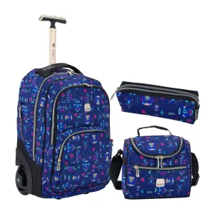 Galactic Arcade Mini Wheel School Bags Trolly Set of 3pcs