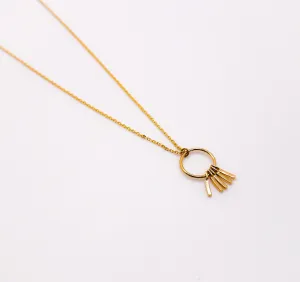 Golden Wind Chimes Pendant Necklace