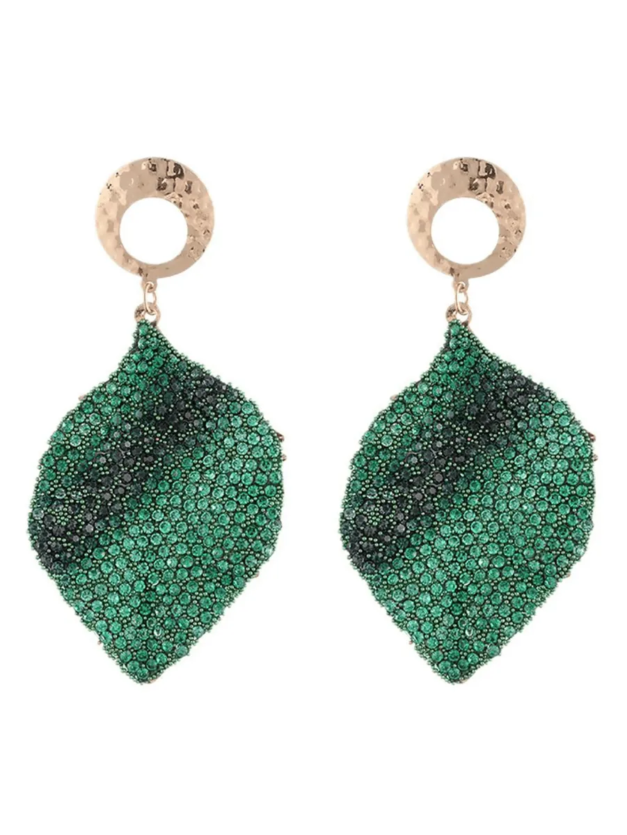 Green Leaf Unique Earrings