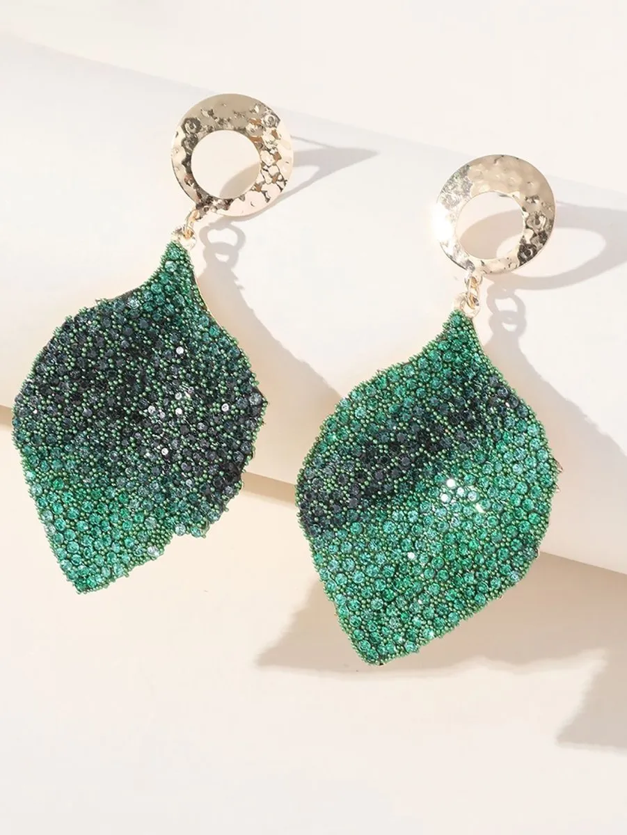 Green Leaf Unique Earrings