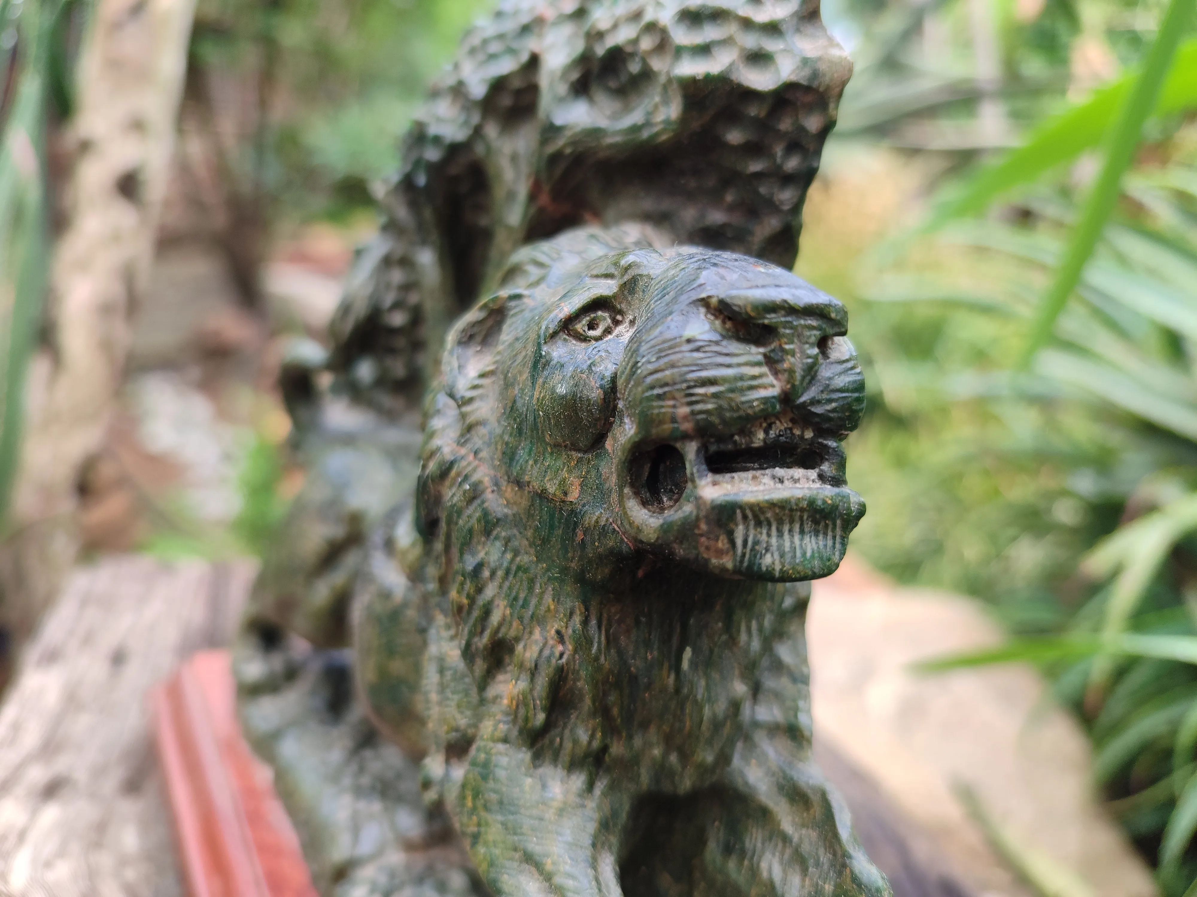 Hand Made Green Verdite Lion Carving x 1 From Zimbabwe