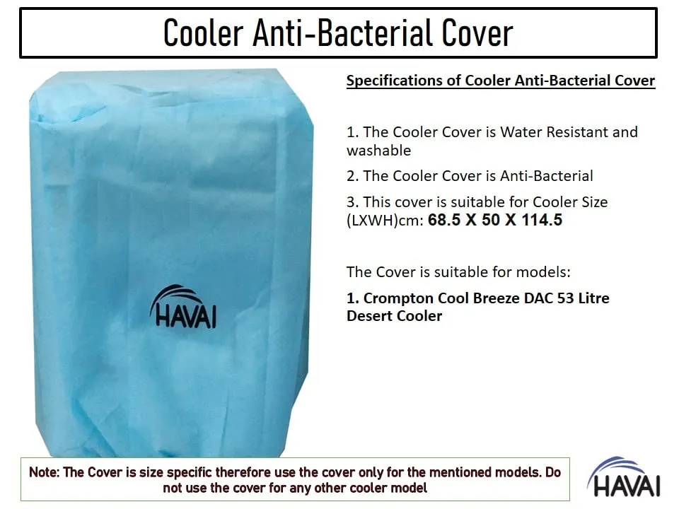 HAVAI Anti Bacterial Cover for Crompton Cool Breeze DAC 53 Litre Desert Cooler Water Resistant.Cover Size(LXBXH) cm: 68.5 X 50 X 114.5