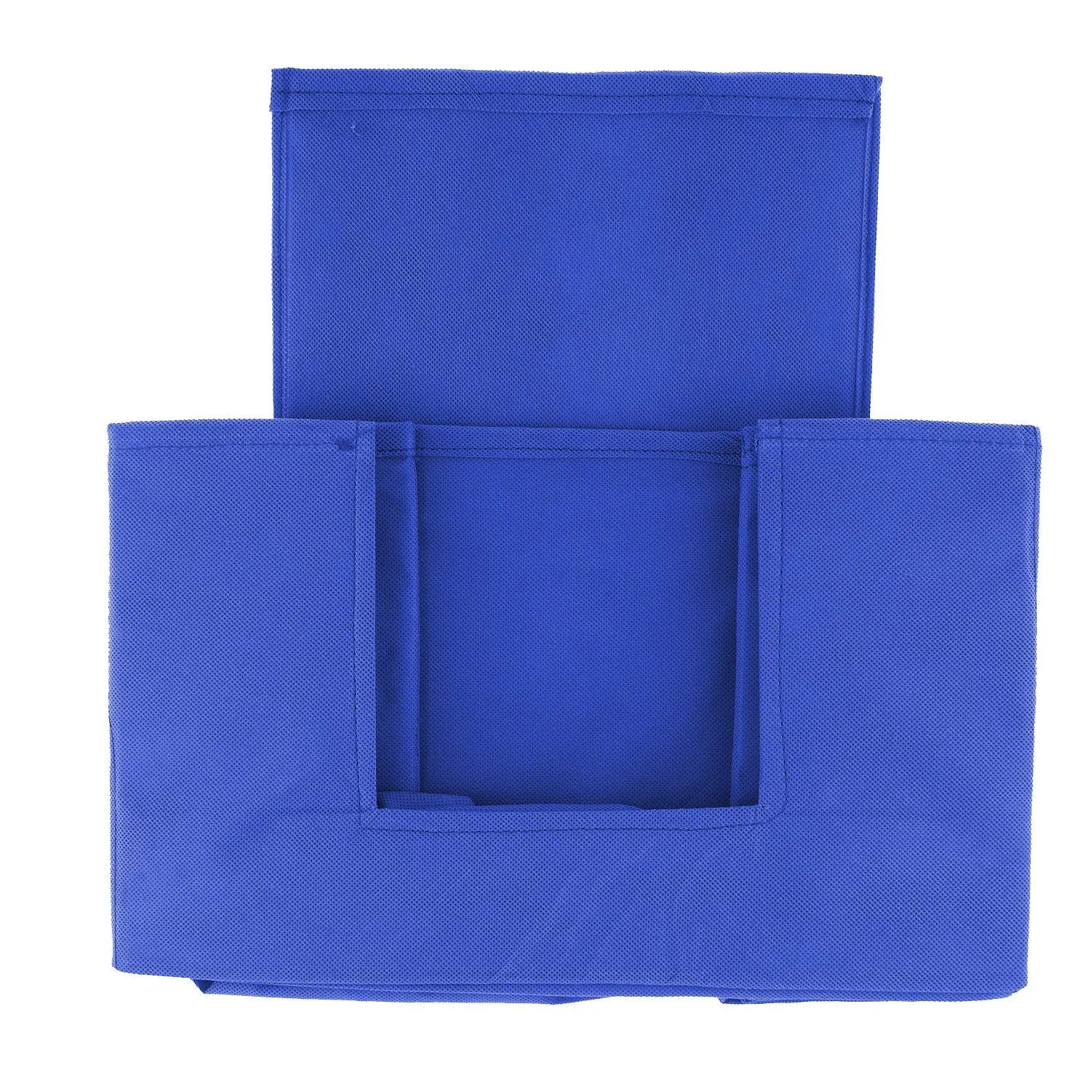 Heart Home Non-Woven Foldable Saree Stacker, Wardrobe Organizer, Storage Bin With Handle (Blue)-HS43HEARTH26420