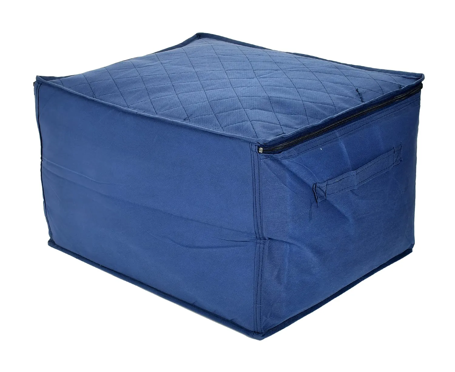 Heart Home Non-Woven Living Box, Underbed Storage, Cloth Storage Boxes for Wardrobe With Window (Blue) 54HH4093.