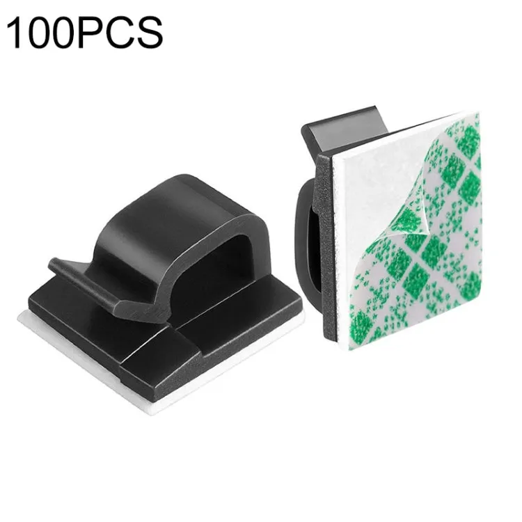 HG2392 100 PCS Desktop Data Cable Organizer Fixing Clip, Gum Type: Green and White