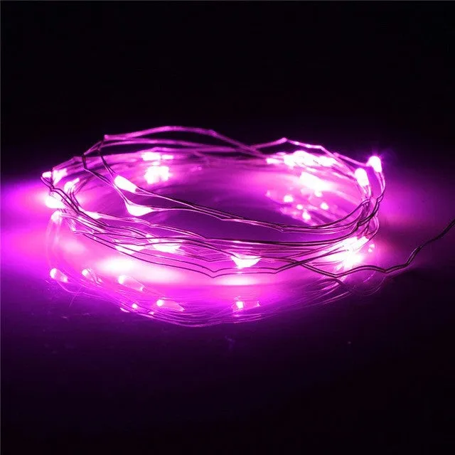 High Quality 2M 20 LED Silver Wire String Fairy Light Battery Powered Multicolor Light Party Wedding Decor Lamp Waterproof