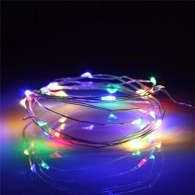 High Quality 2M 20 LED Silver Wire String Fairy Light Battery Powered Multicolor Light Party Wedding Decor Lamp Waterproof