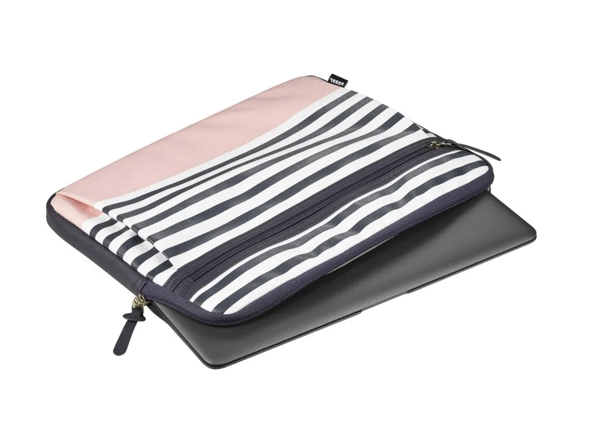 Housse de Modal pour portable de 14 po - Gris rayé/Rose