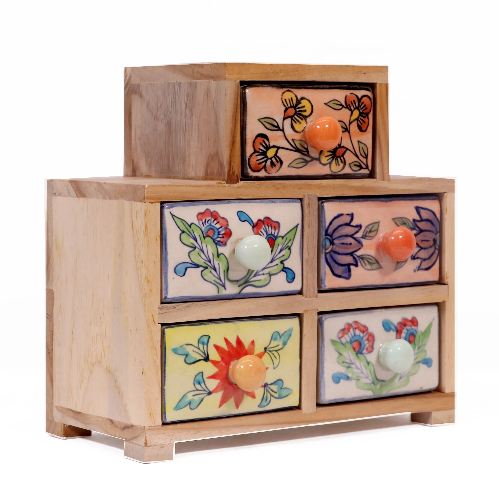 Humanoid 5 drawer wide ceramic organizer