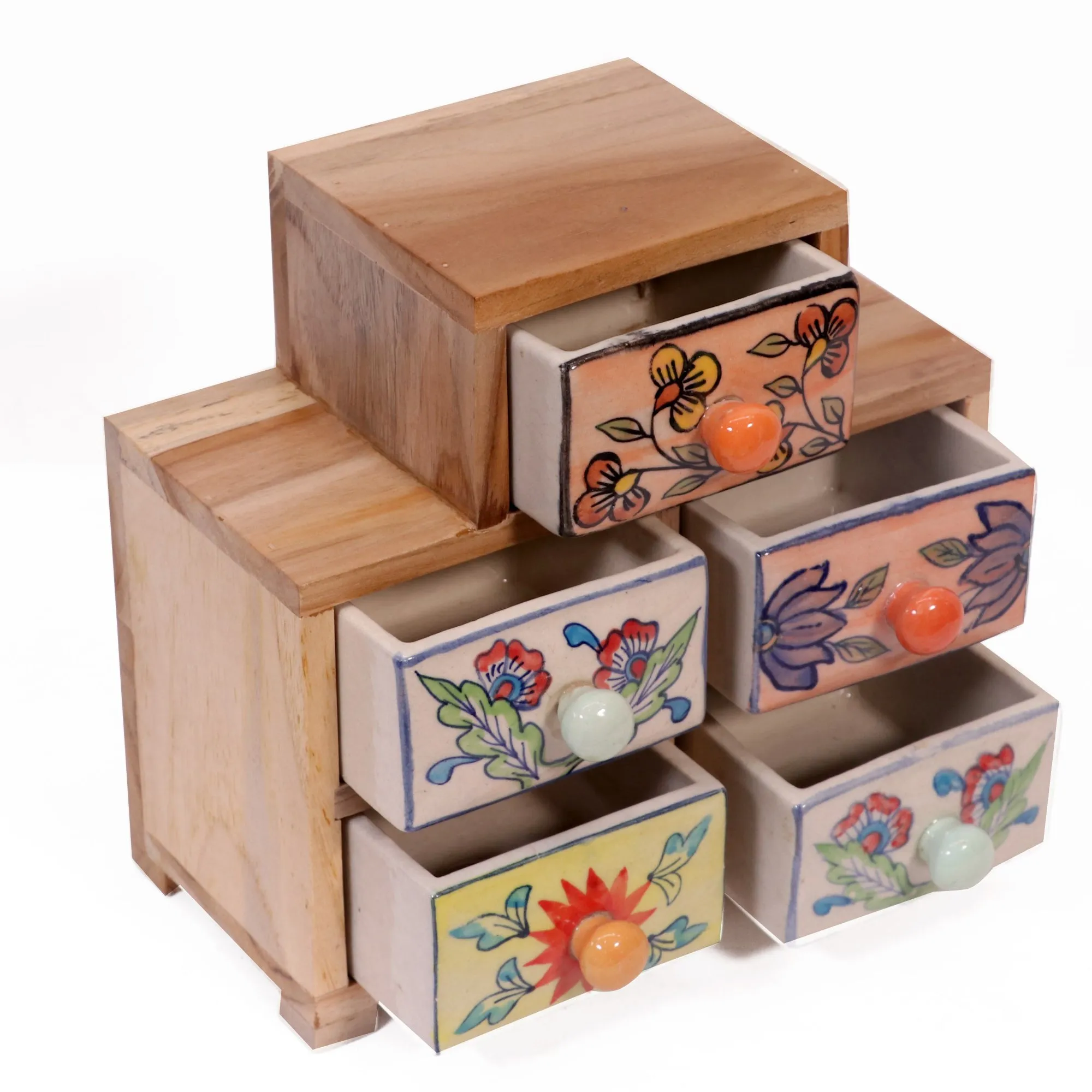 Humanoid 5 drawer wide ceramic organizer