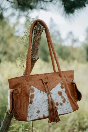 Josephine Cowhide Weekend Bag - Tan