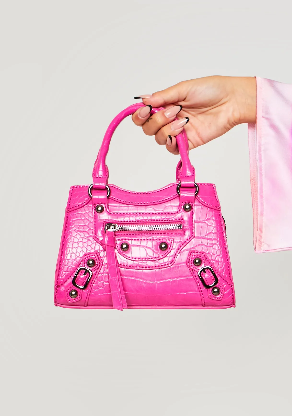 Karli Pink Croc Mini Grab Bag