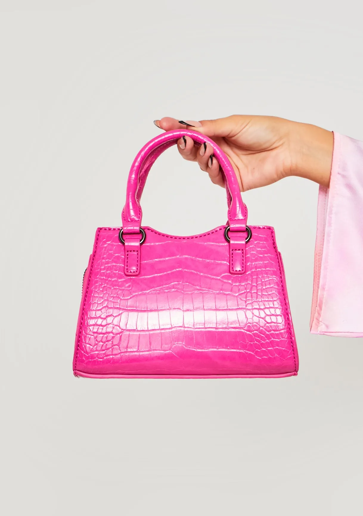 Karli Pink Croc Mini Grab Bag