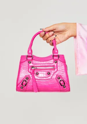 Karli Pink Croc Mini Grab Bag