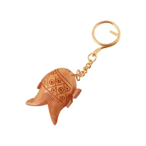 Key Chain - 2 Inches | Wooden Statue/ Wooden Carving Key Ring for Bike