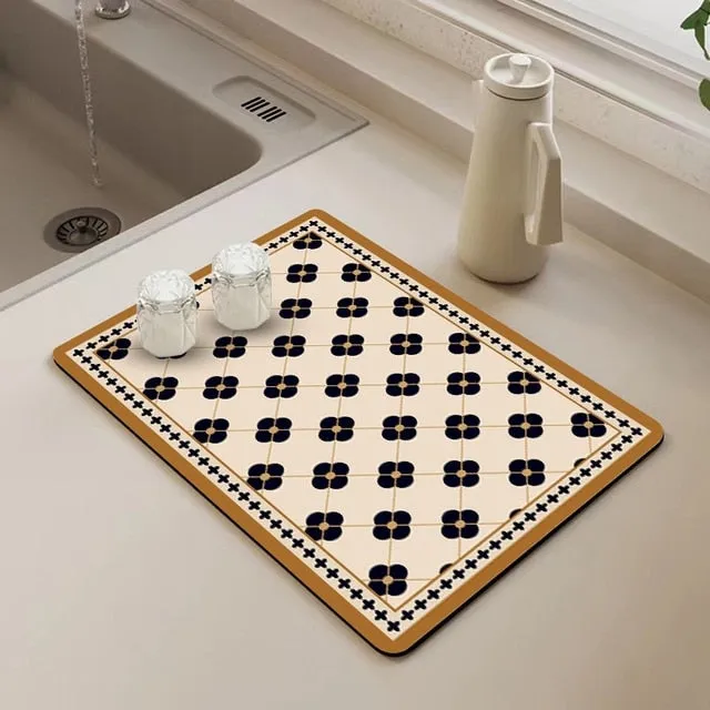 Kitchen Drain Pad Absorbent Drying Mat Countertop Protector Placemat